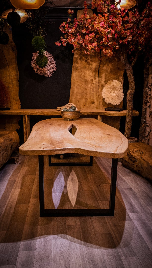 Création d'une table bureau en bois flotté