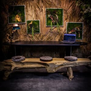 Création d'une table bureau en châtaignier et brulé